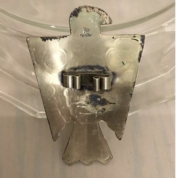 Vintage Bell Trading Post Sterling Silver Brown Agate Thunderbird Bolo Slide - Picture 3 of 4